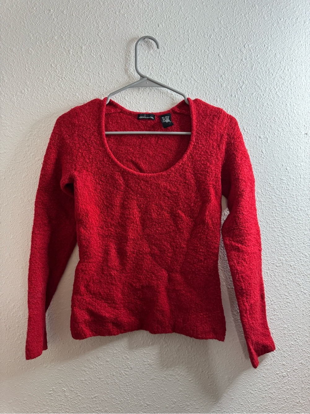 Moda International Red Scoop-Neck Blouse